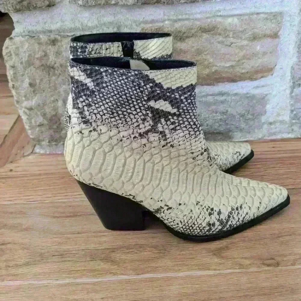 Jeffrey Campbell women's faux snake skin ankle boots botties size 6 NEW - Picture 6 of 14